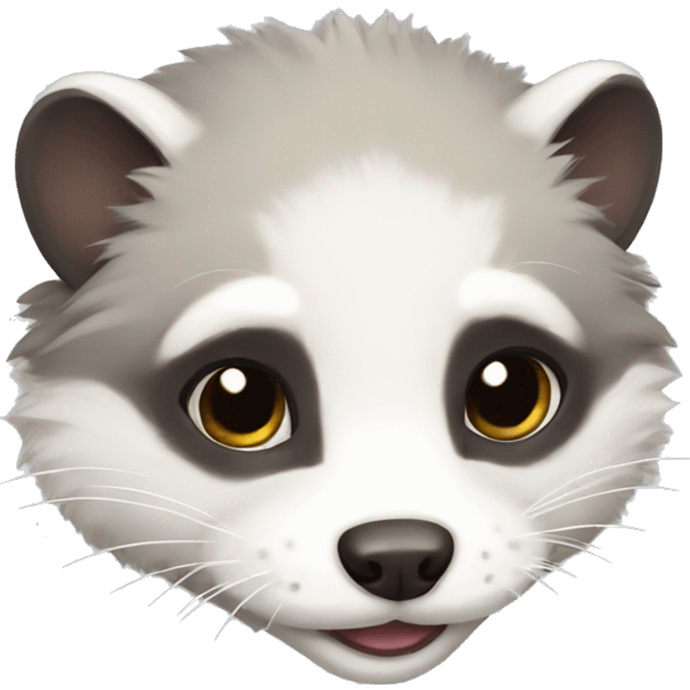 Grey and white fluffy ferret emoji