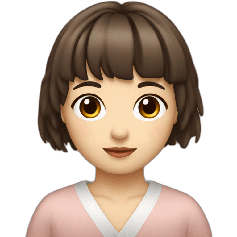 Japonaise jeune brune avec frange emoji