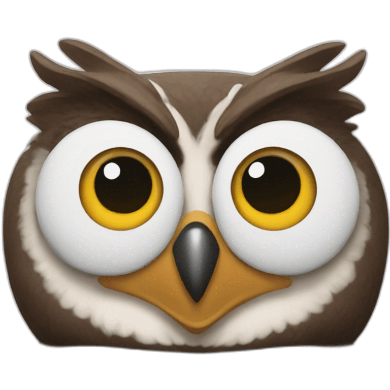 a goofy owl emoji