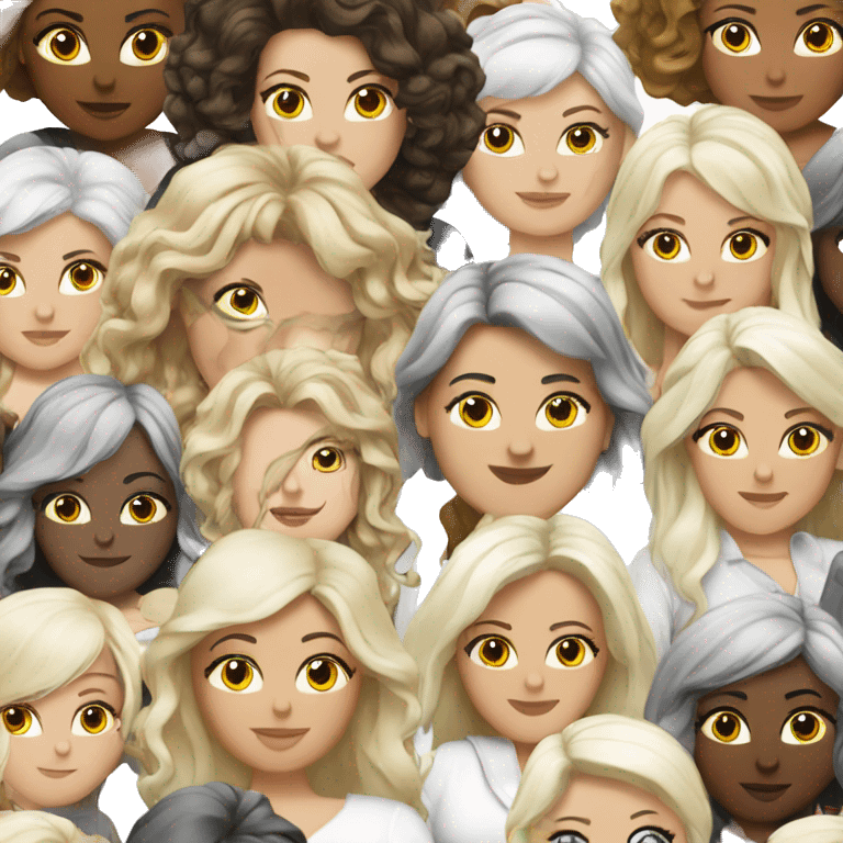 3 white women plus size emoji