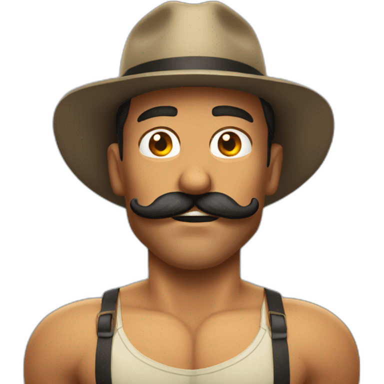 Muscles mustache expressive Cuban man emoji