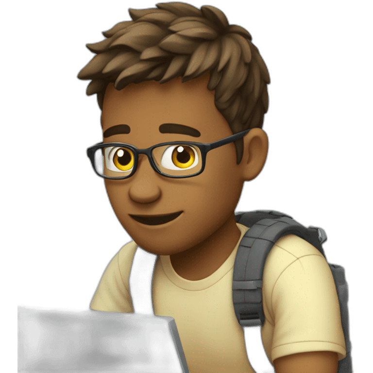 Cute programmer on his laptop emoji