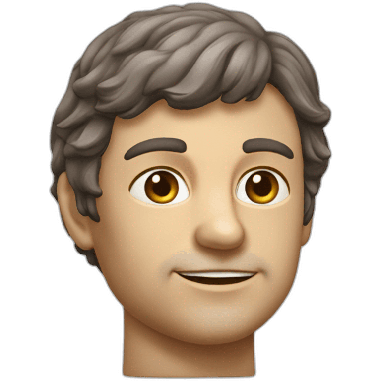 estátua igual de humano. Realista. Destaque para a nadega. Homem romano. emoji