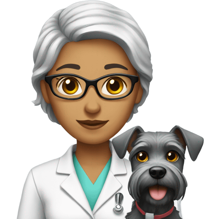 Female Dr with schnauzer  emoji