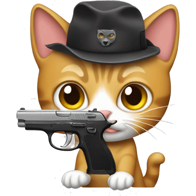 Cat shooting gun emoji