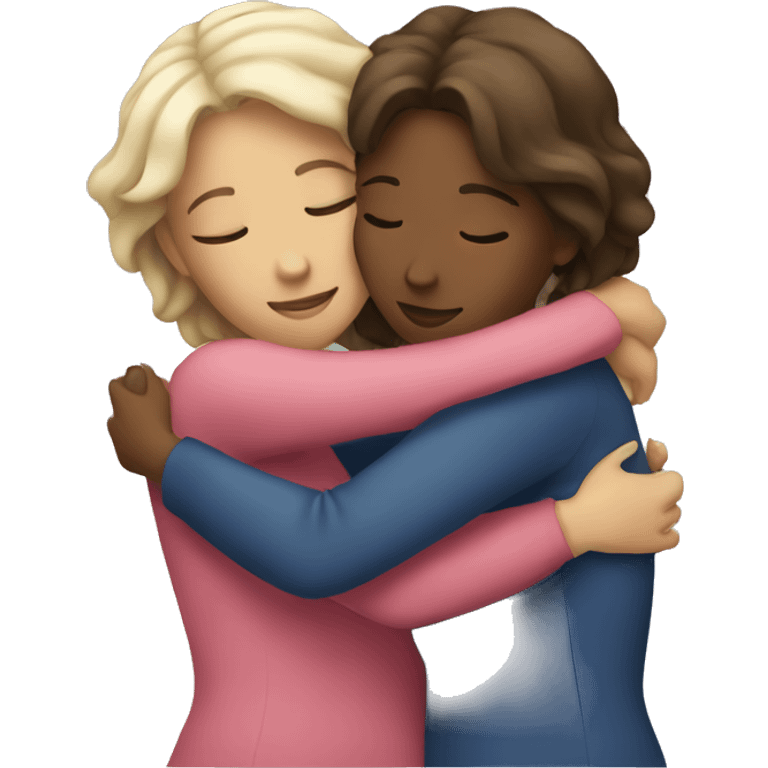 Two women hugging emoji