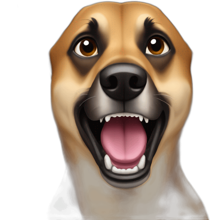 malinois dog with scream mask emoji