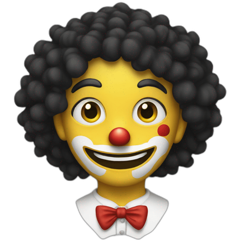 A hot clown with a yellow eye and black hair  emoji