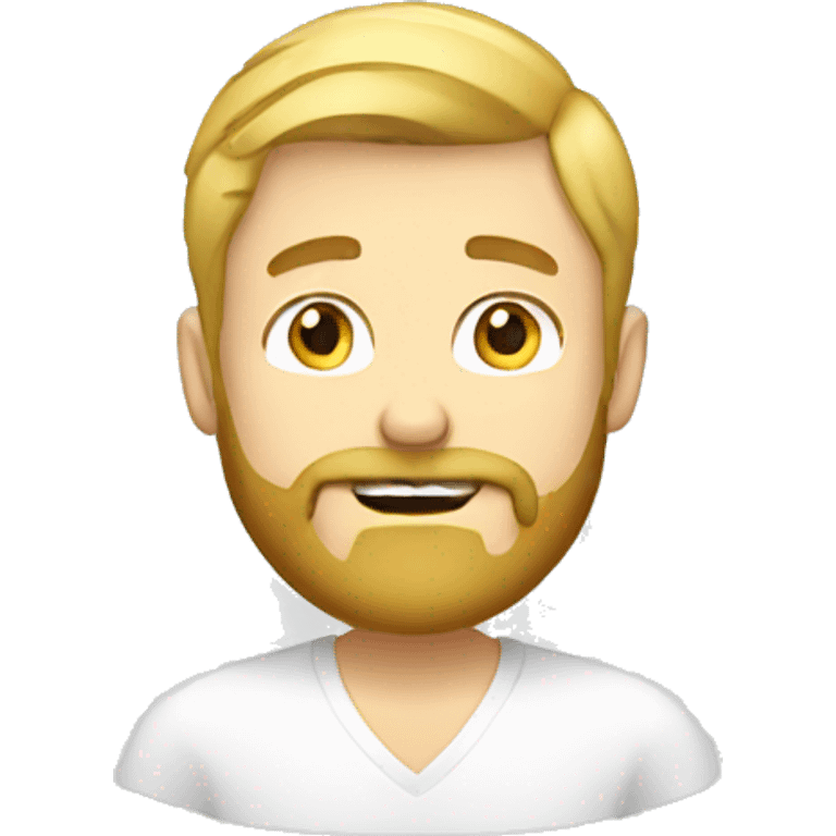 blonde guy with beard showing call me emoji by hand emoji