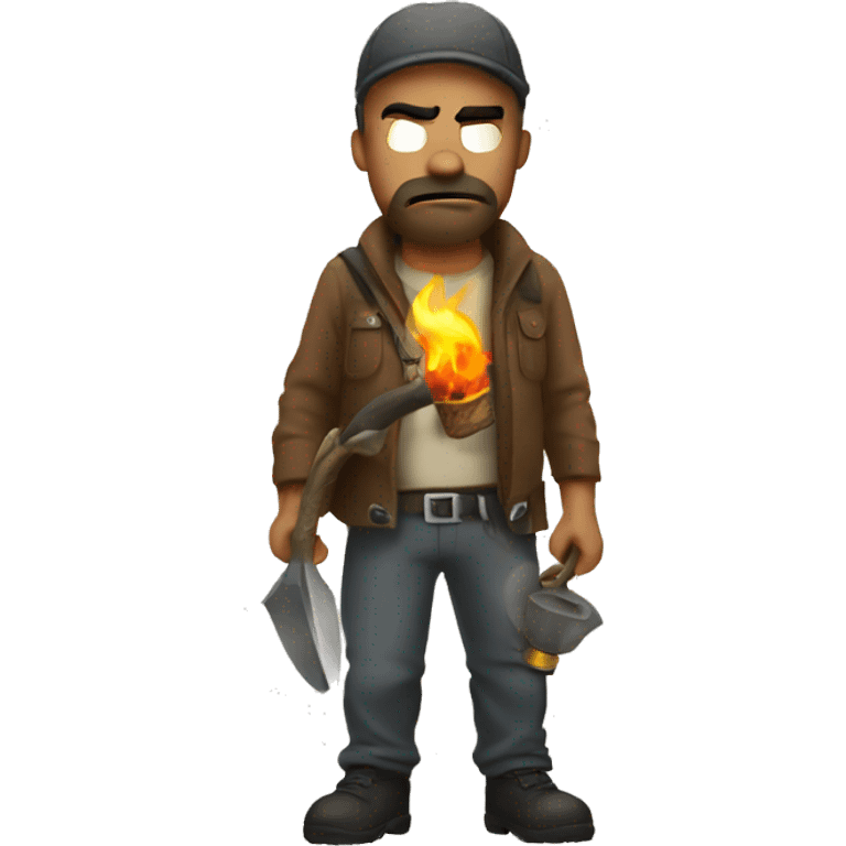 mad rebel with torch and hay thief emoji