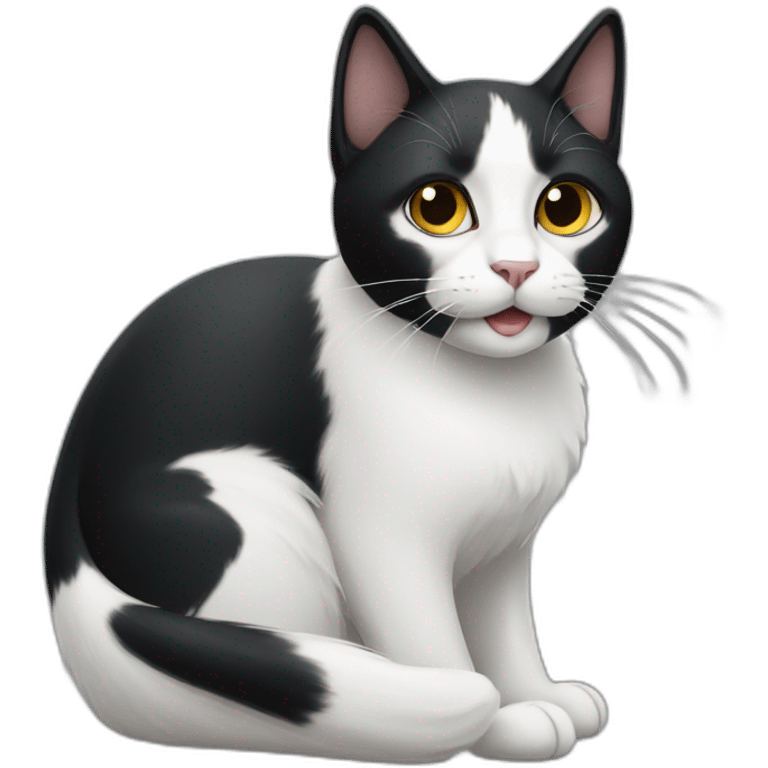 white and black cat emoji