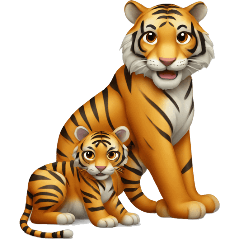 Tiger with cub  emoji