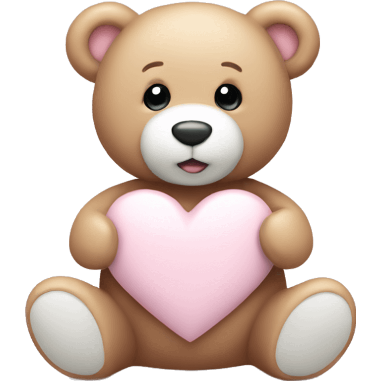 Light pink teddy bear with white heart emoji