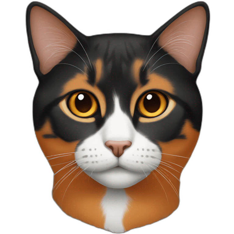 Black orange mix strict cat emoji