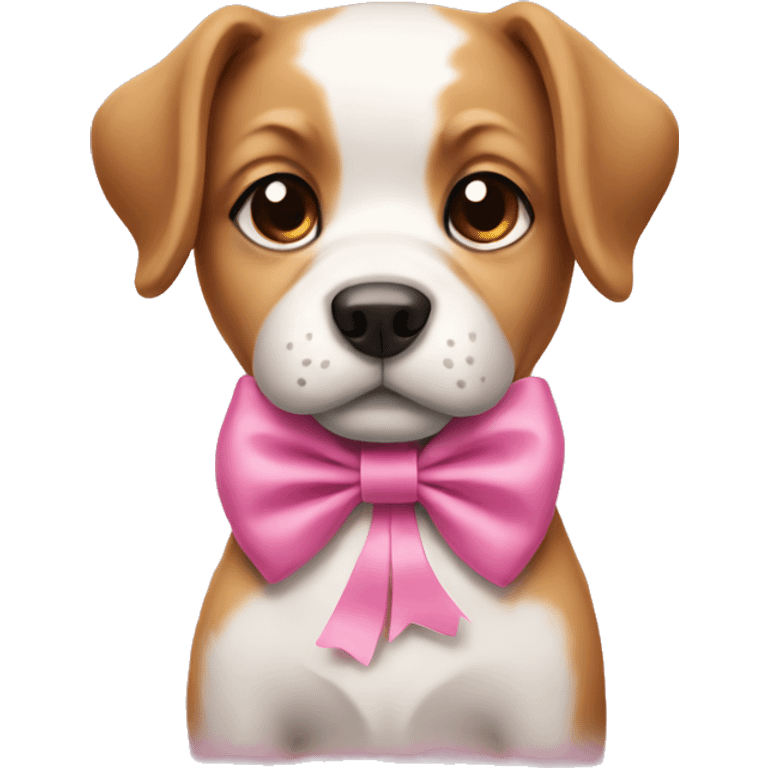 Dog with pink bow emoji