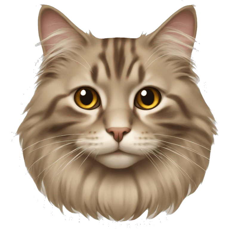 Norwegian Forest Cat in beige brown emoji