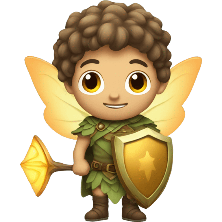 male fairy with shield emoji