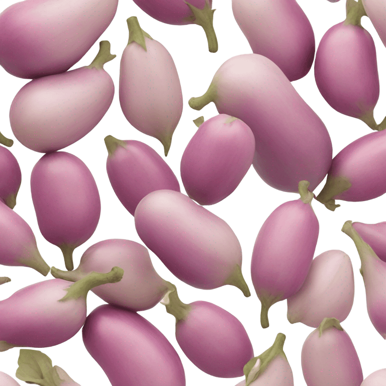 White eggplant pink leaves emoji