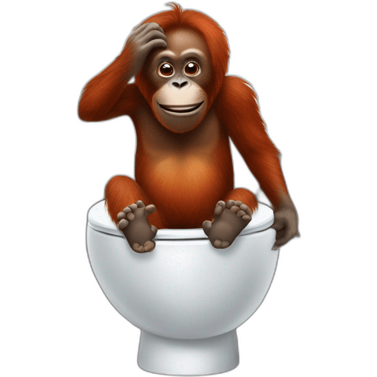 Orangutan on the toilet emoji