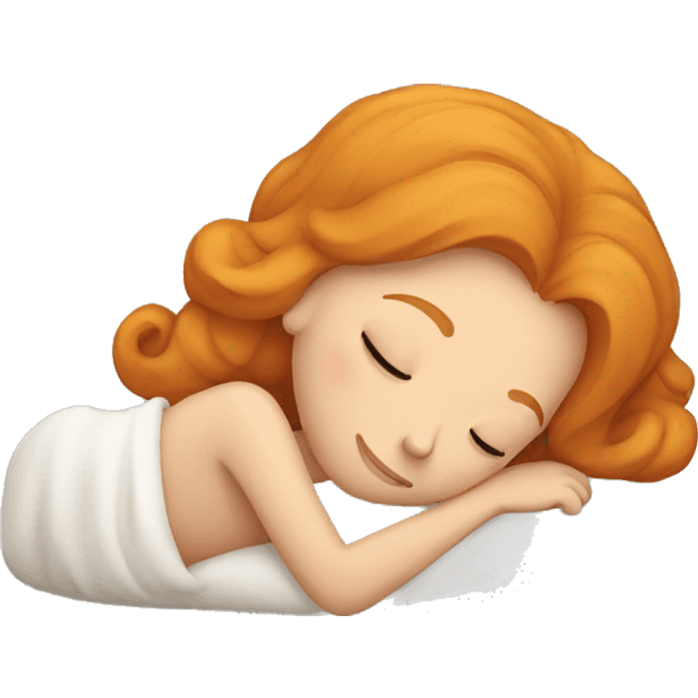 Ginger girl sleeping emoji