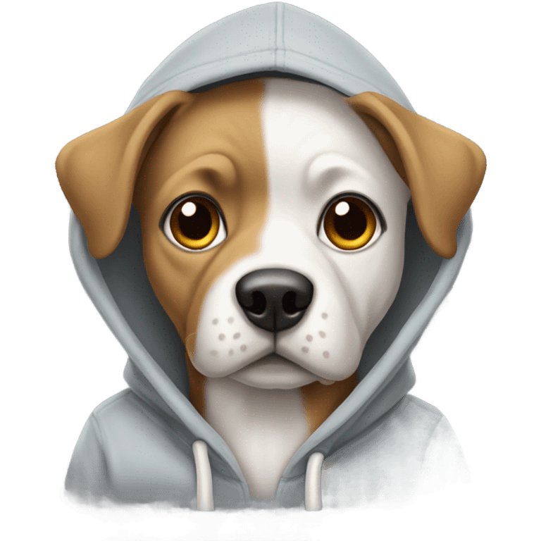 Dog wearing hoodie emoji