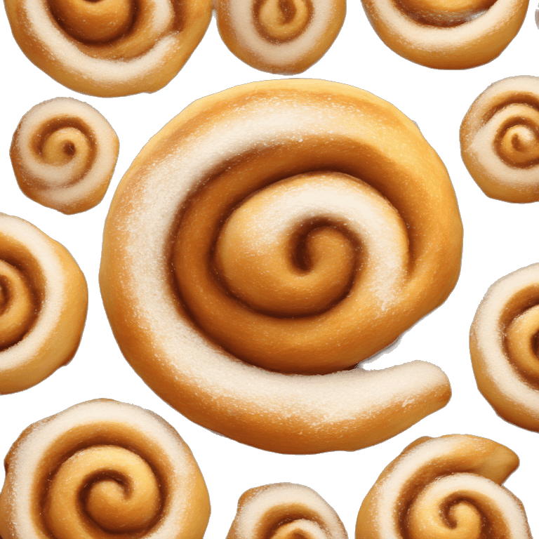 Cinammon roll with sugar powder  emoji