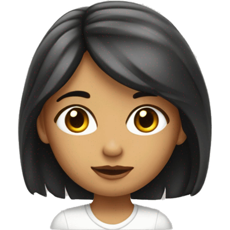 Niña con cabello corto y su diario emoji