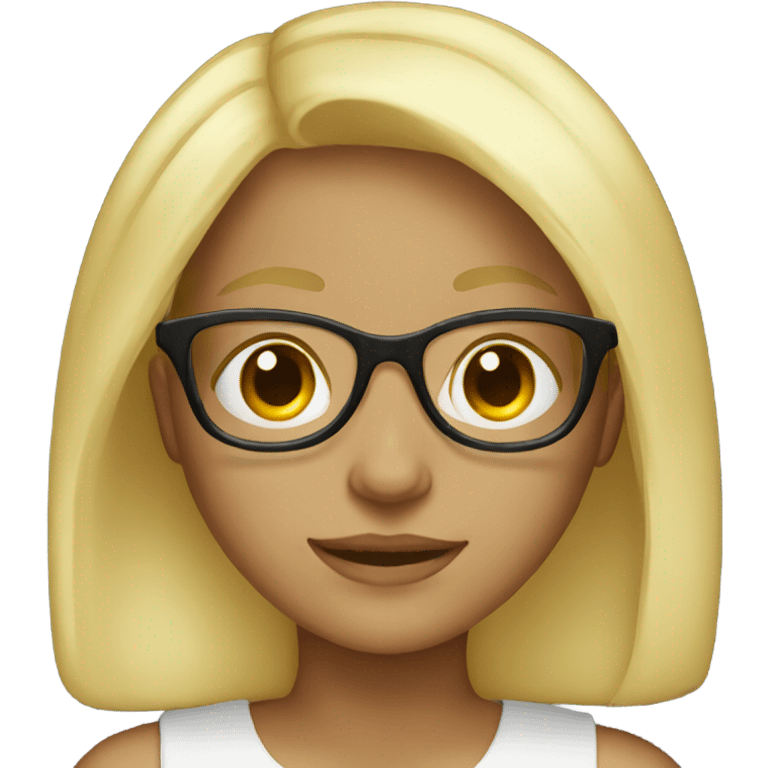 blond girl with clear glasses  emoji