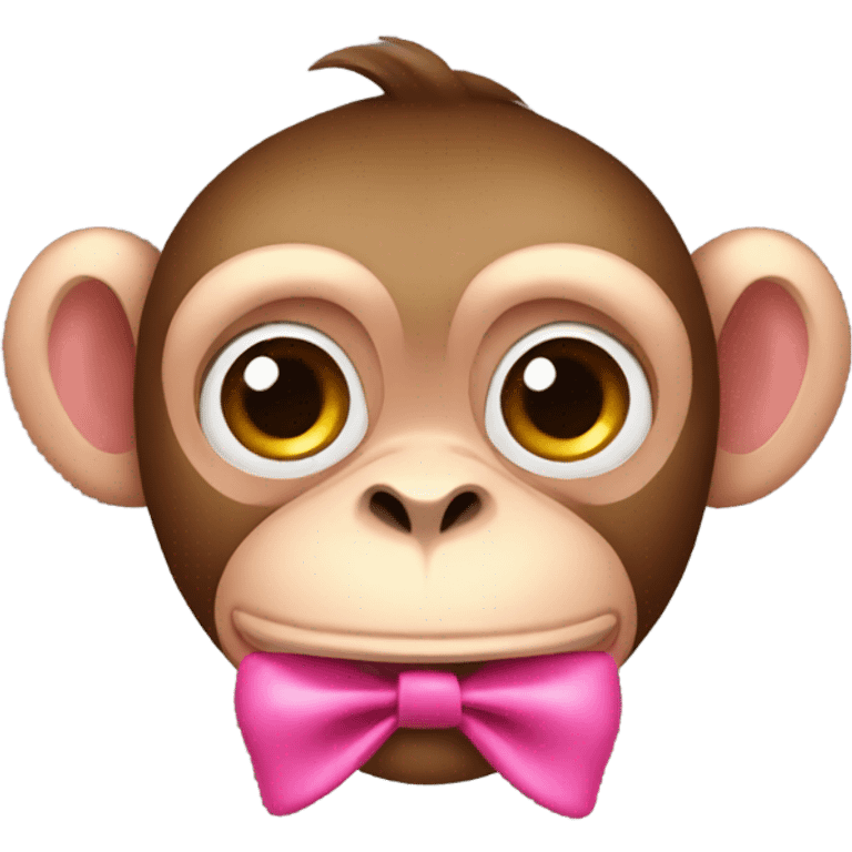 monkey with a pink bow emoji