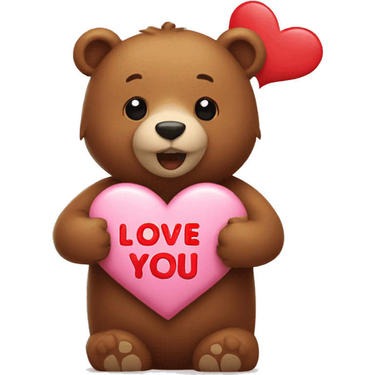 Bear holding I love you sign emoji