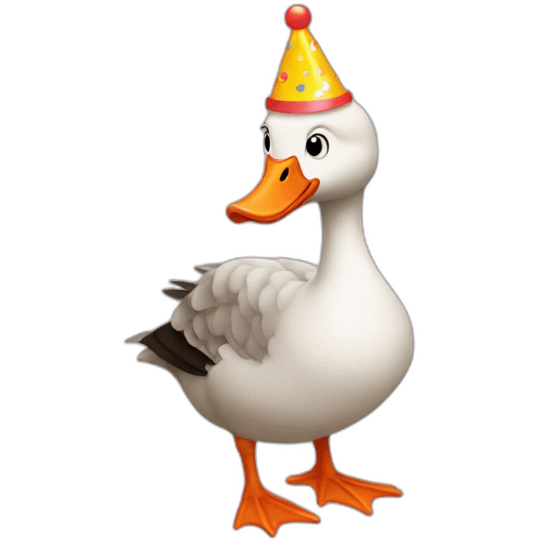 goose with birthday hat emoji