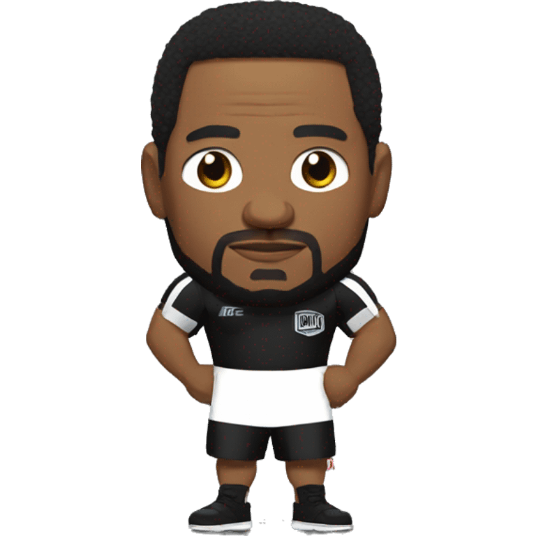 ufc referee herb dean shrugging his shoulders with a black shirt emoji