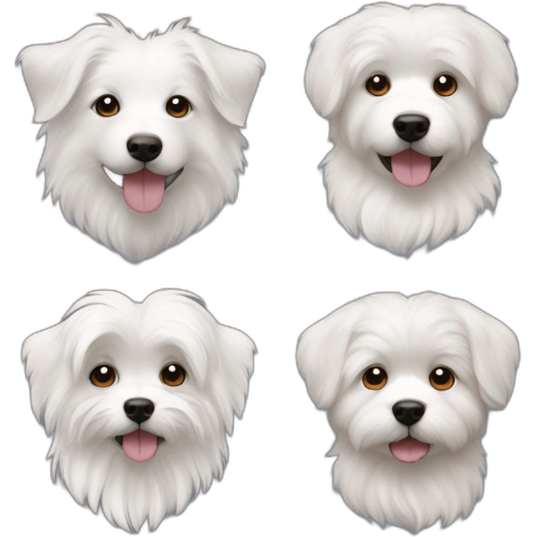 2 dogs 1 coton de tulear 1 corgy emoji