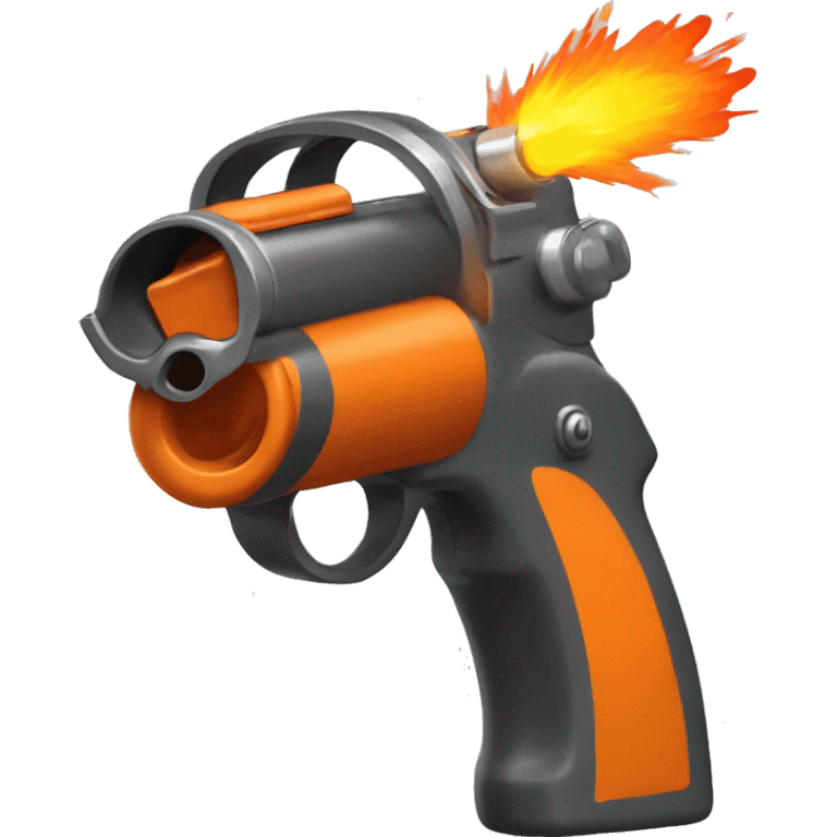 create an orange flare gun firing a streaking flare high into the sky  emoji