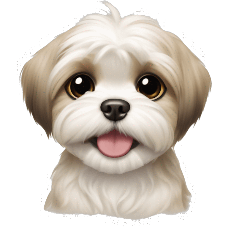 happy Maltese shih tzu puppy beige emoji