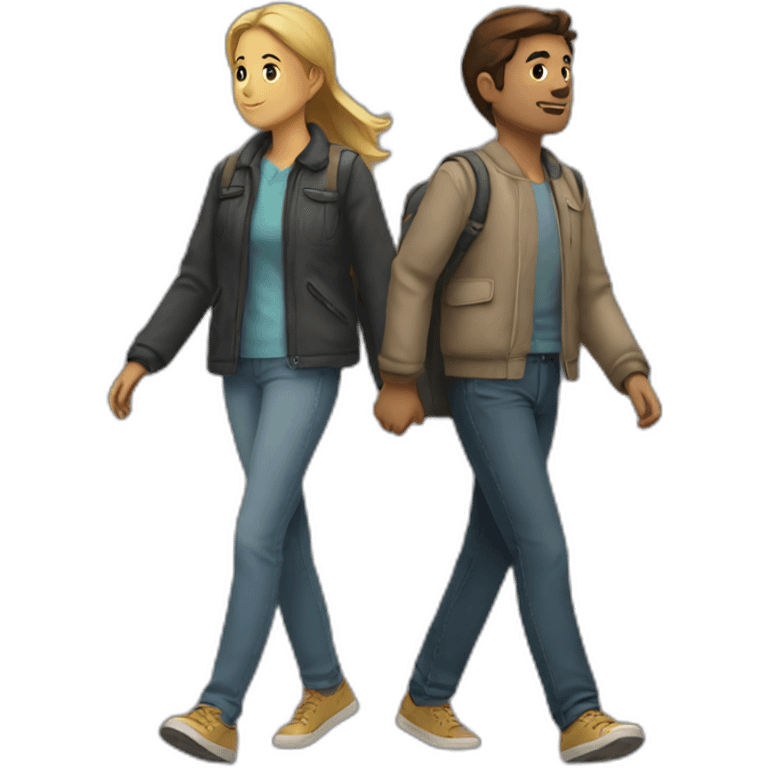 two people walking together emoji