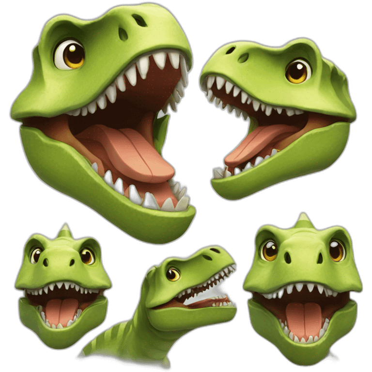 beaming face's dinosaurs emoji