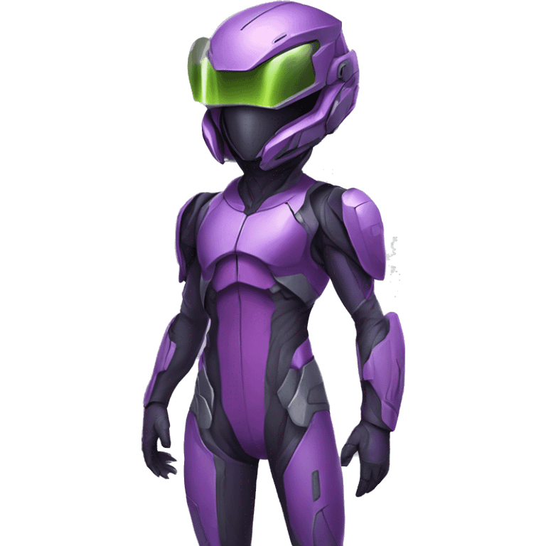 a Reptile-Raptor-Genesect-Fakémon with a futuristic visor-helmet and wearing a techwear-suit Full Body emoji