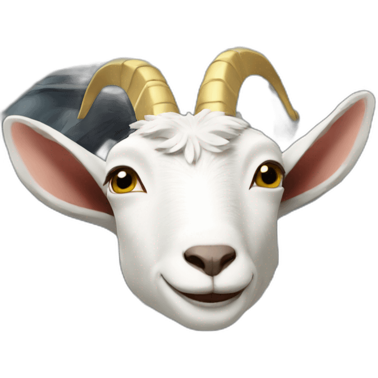 Male Goat in crown drives a car emoji