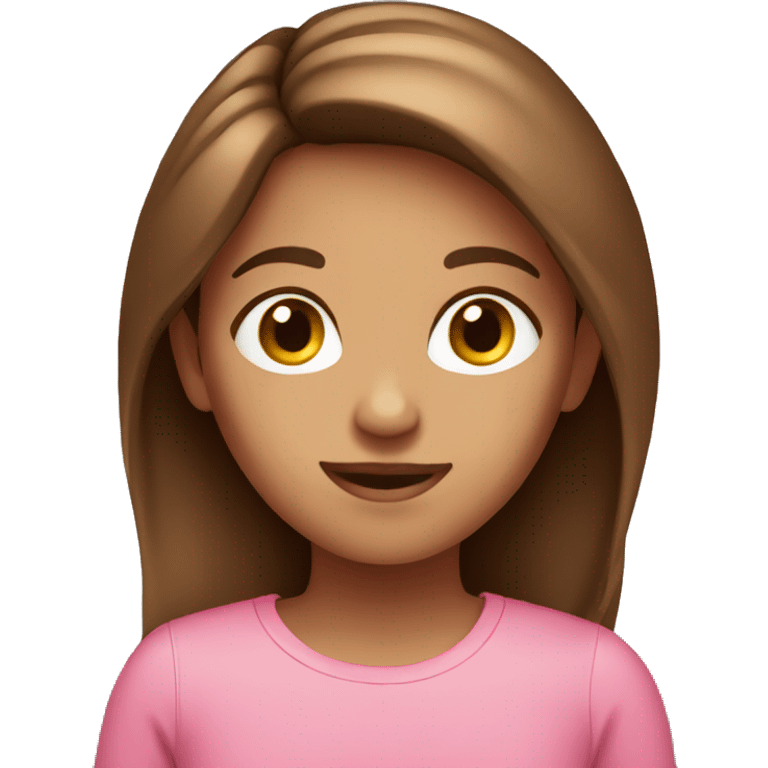 brown hair girl that is a little tan wearing pink  emoji