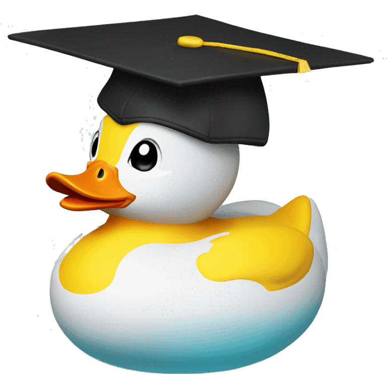 Rubber duck with a grad cap emoji