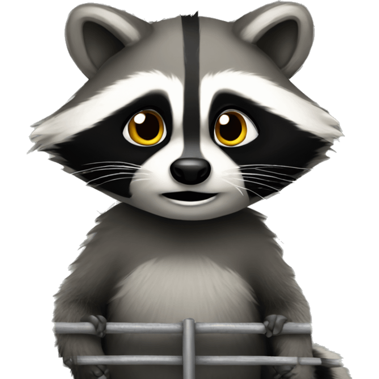 Raccoon in prison emoji