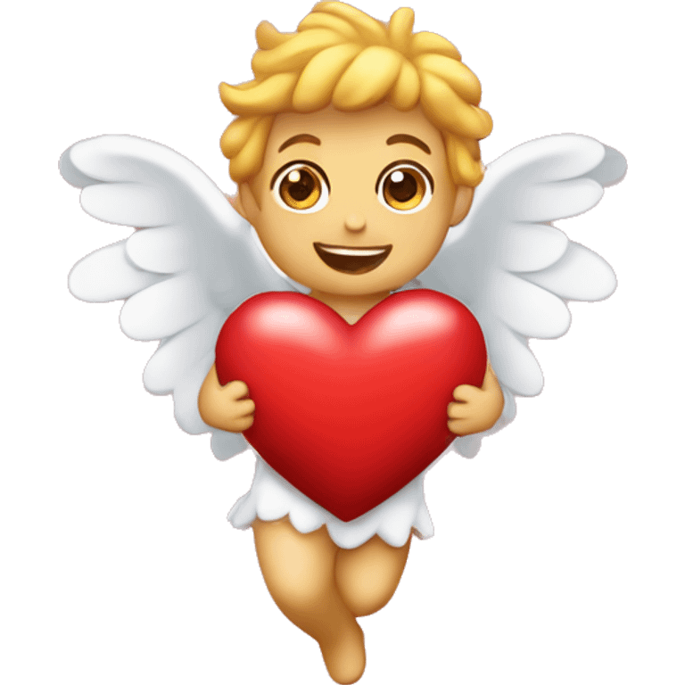 Cupidon qui tire un flèche dans le cœur emoji