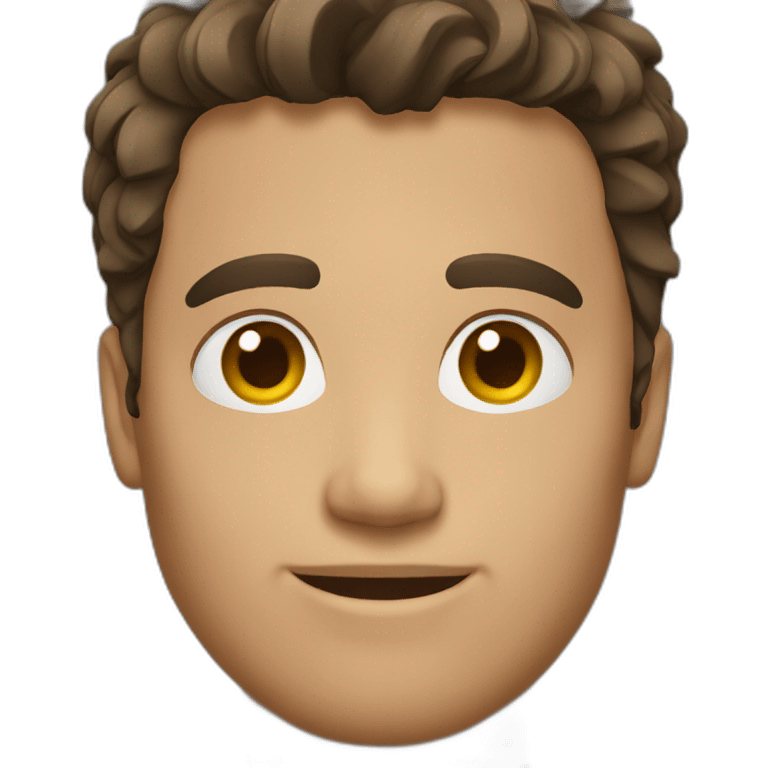 brunette man medium hair emoji