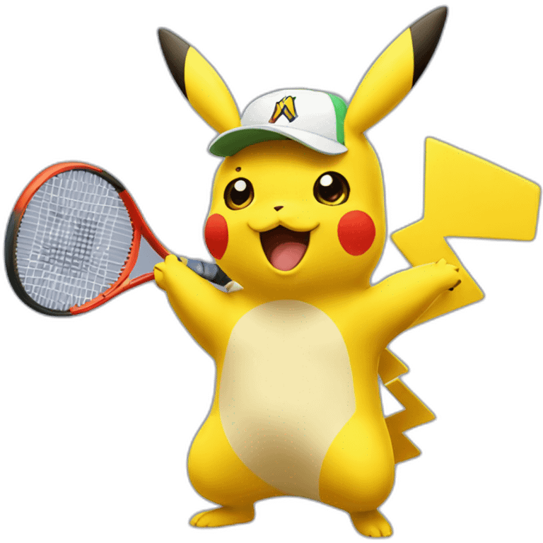 Pikachu faisant du tennis emoji