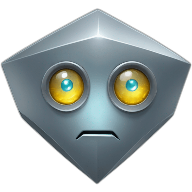 diamond shaped robot head with one rbotic eye emoji