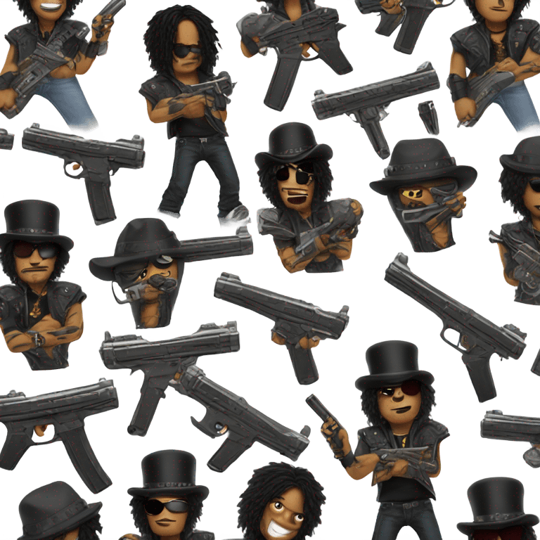 slash of guns and roses with a gun emoji