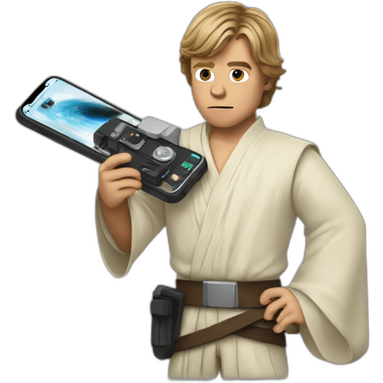 Luke skywalker holding iphone emoji