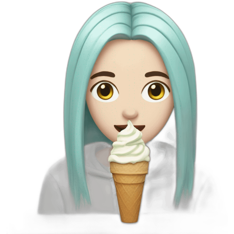 Billie eilish eating ice cream emoji