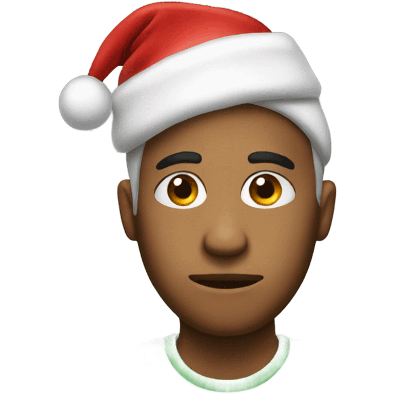 Side eye with Christmas hat  emoji